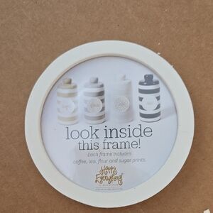 RETIRED MINI NWT Coton Colors Happy Everything White Round Frame